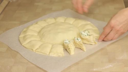 Пирог Подсолнух с мясом и сыром. 06 Пирог Подсолнух с мясом и сыром. 06