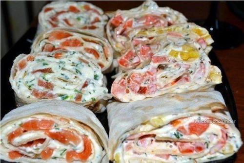 Закуски из лаваша.

