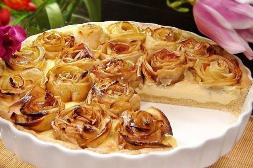 Яблочный пирог с розочками. 04