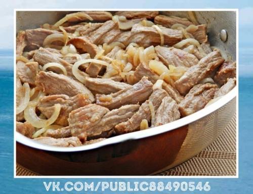 Безумно вкусно! Мясо тушенное со сметаной. 02 Безумно вкусно! Мясо тушенное со сметаной. 02