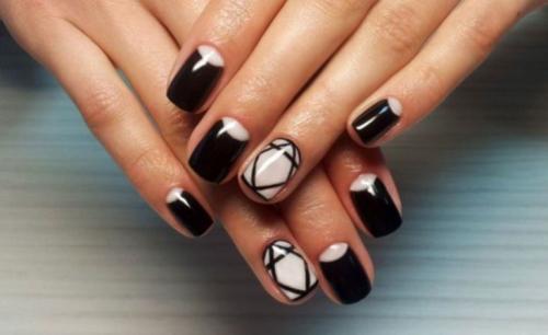 Дизайн ногтей графит. Графический маникюр — 160 фото лучших новинок и дизайн 2020 года
