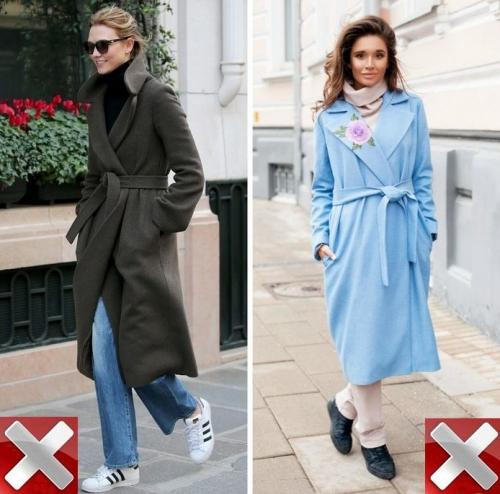 Пальто бежевое с кроссовками. Базовые правила аутфита