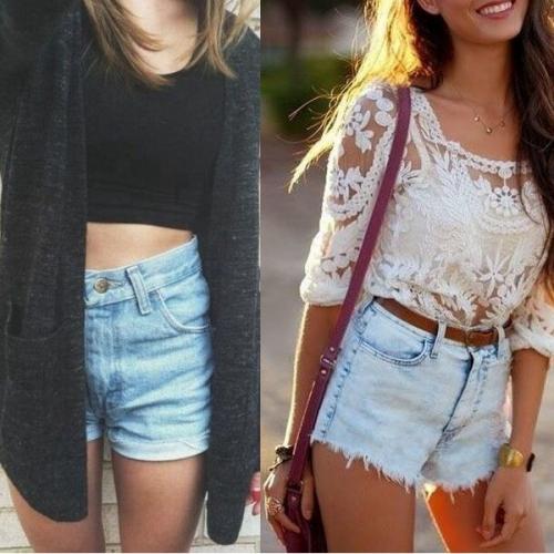 Завышенные шорты с чем носить. Красивые женские шорты с высокой талией 2019 года: короткие и длинные модели на фото
