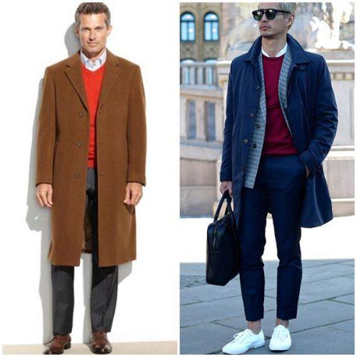 С чем носить длинное пальто мужчине. Под какую одежду носить мужское пальто