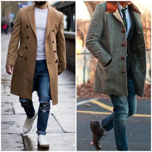 С чем носить длинное пальто мужчине. Под какую одежду носить мужское пальто