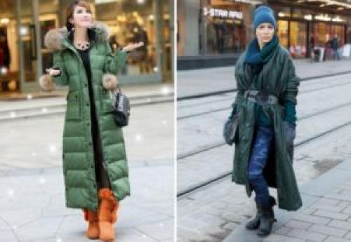 С чем носить зеленый пуховик