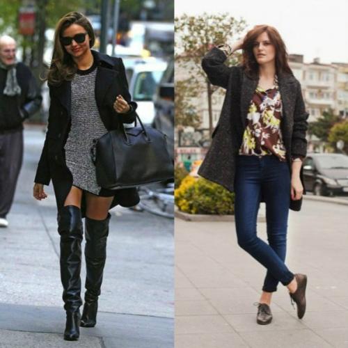 Обувь для длинного пальто. Пальто до колена, выше колена и ниже колена – подбираем обувь для каждого случая