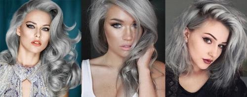 Пепельный блонд с темными корнями. Холодные