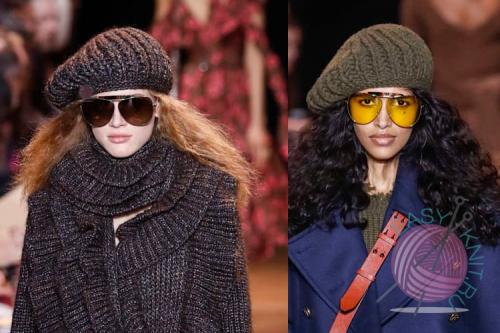 Вязаные шапки 2020 схемы. Модные вязаные шапки сезон 2019-2020 год