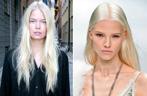 Пепельный блонд с темными корнями. Холодные