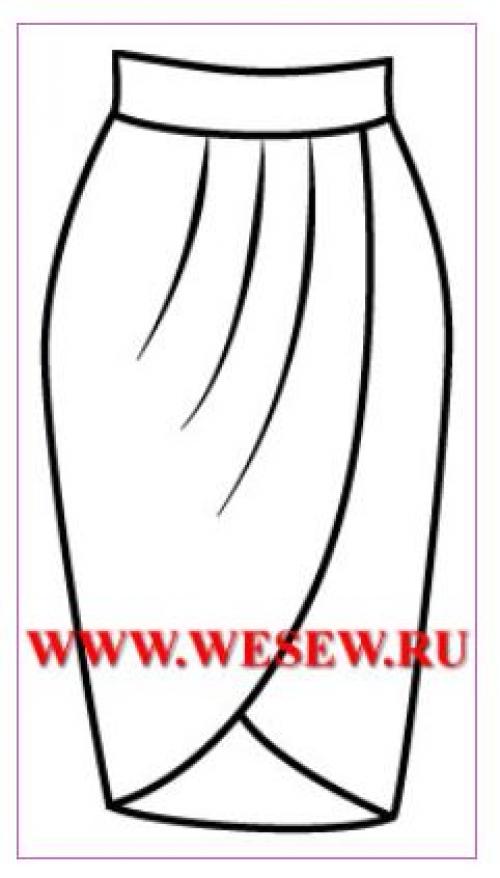 Юбка на запах выкройка. Юбка с запахом без боковых швов: кроим и шьем быстро и легко
