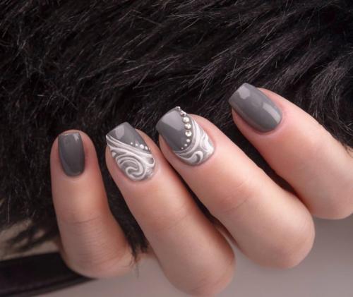Ногти красно серые. Серый маникюр — 85 фото великолепных идей, как оригинально попасть в тренд сезона