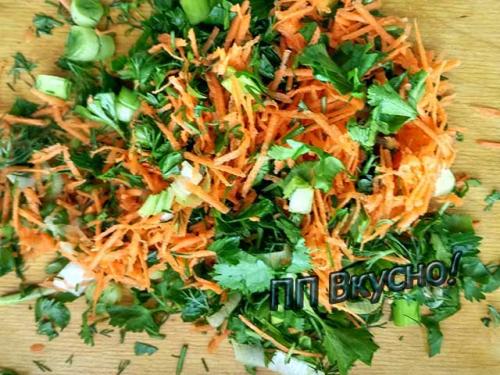 Скумбрия ПП на ужин. Фаршированная скумбрия с овощами и зеленью, запеченная в духовке