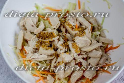 Диетический салат с курицей и капустой. Капустный салат с курицей для похудения