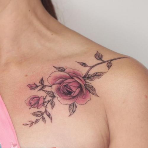 Тату маленькая роза на ключице. Тату на ключице – значение