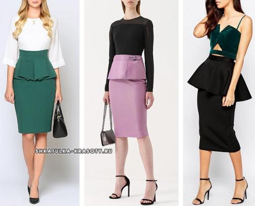 Юбка карандаш с футболкой. Длина