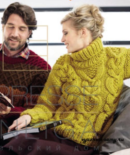 Свитер крупной вязки связать. Свитер крупной вязки 06