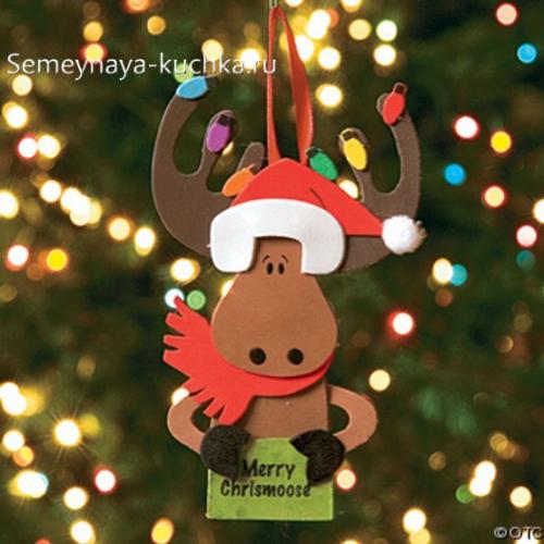 Поделка олень из природного материала. Для детей.