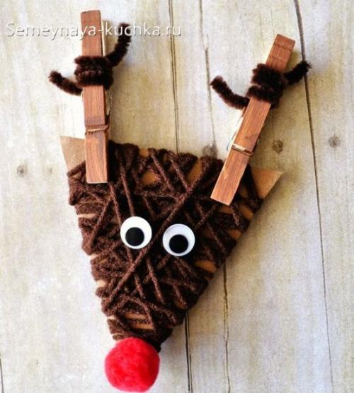 Поделка олень из природного материала. Для детей.