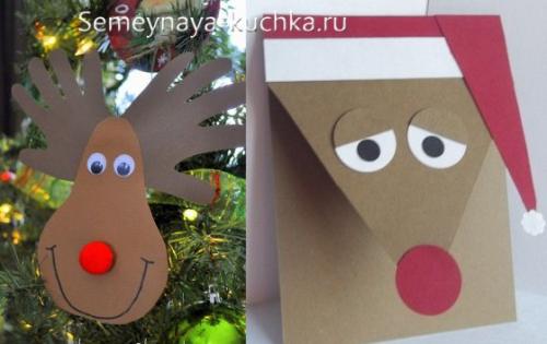 Поделка олень из природного материала. Для детей.