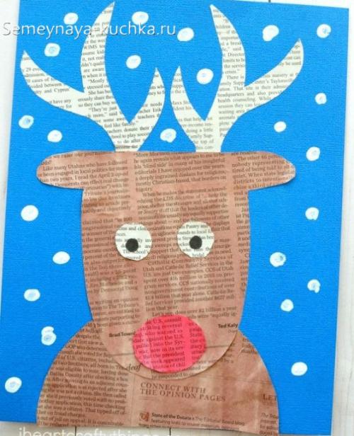 Поделка олень из природного материала. Для детей.