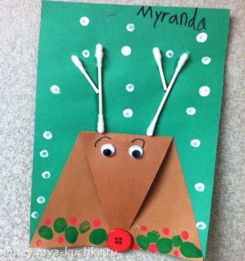 Поделка олень из природного материала. Для детей.