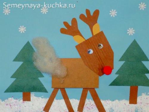 Поделка олень из природного материала. Для детей.