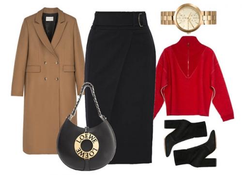 С чем носить юбку миди зимой. Прямой крой