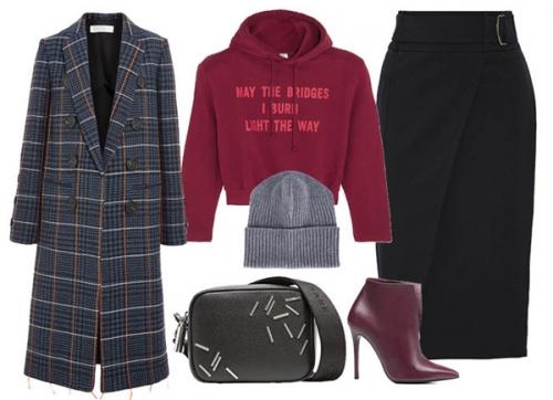 С чем носить юбку миди зимой. Прямой крой