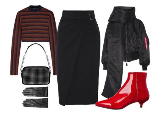 С чем носить юбку миди зимой. Прямой крой