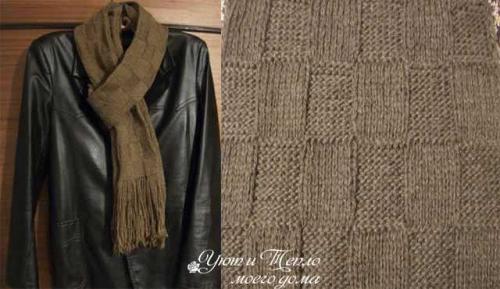 Как связать мужской шарф. Мужские шарфы вязаные спицами двухсторонние