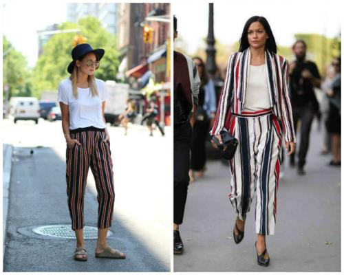 Серые брюки в полоску с чем носить. Для всех ли подходит?