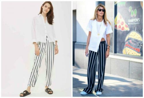 Серые брюки в полоску с чем носить. Для всех ли подходит?