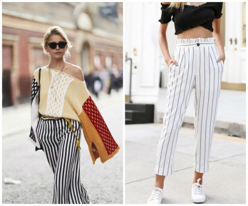 Серые брюки в полоску с чем носить. Для всех ли подходит?