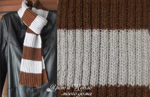 Как связать мужской шарф. Мужские шарфы вязаные спицами двухсторонние