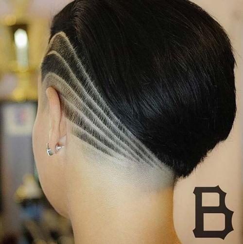 Рисунок на голове для девушек. Выбритые рисунки на голове для смелых девушек