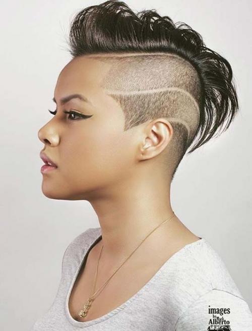 Рисунок на голове для девушек. Выбритые рисунки на голове для смелых девушек