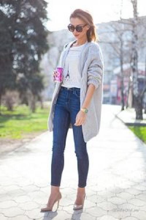 Серый кардиган с капюшоном. Варианты сочетания разных вариантов моделей