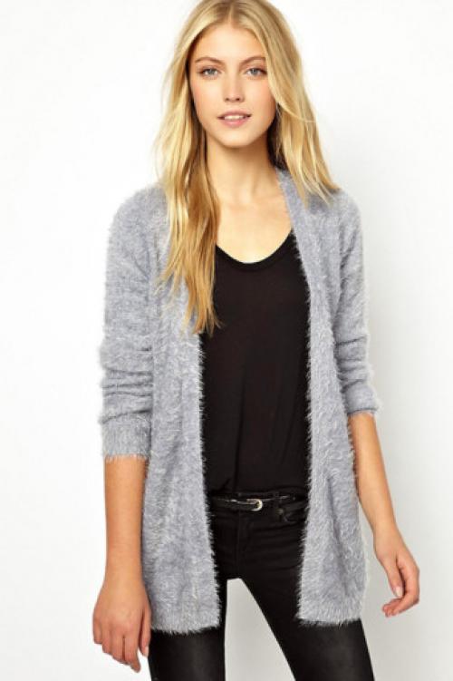 Серый короткий кардиган с чем носить.  Какую модель выбрать