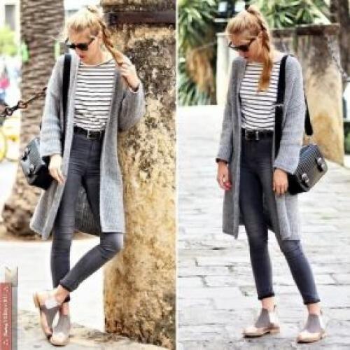 Серый кардиган с капюшоном. Варианты сочетания разных вариантов моделей