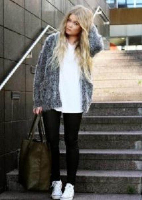 Серый кардиган с капюшоном. Варианты сочетания разных вариантов моделей