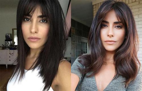 Челка с прямыми волосами. Модные стрижки с челкой 04