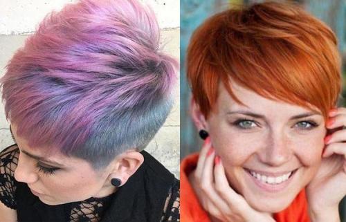 Прически на густые волосы средней длины. Пикси