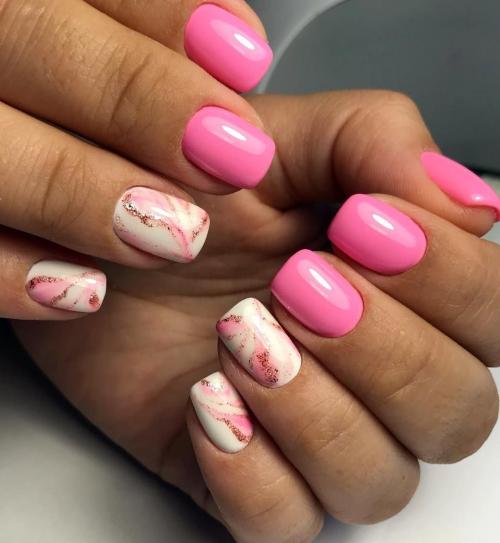 Маникюр три цвета розовый. Варианты сочетаний