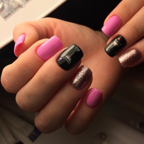 Маникюр три цвета розовый. Варианты сочетаний