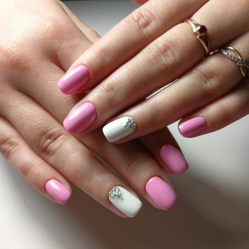Маникюр три цвета розовый. Варианты сочетаний