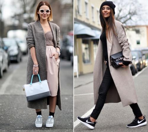 Как сочетать пальто и кроссовки мужчине. Какие модели пальто сочетаются с кроссовками
