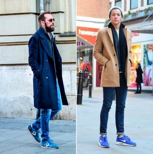 Как сочетать пальто и кроссовки мужчине. Какие модели пальто сочетаются с кроссовками
