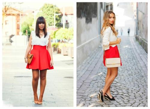 Красная юбка белая блузка. С чем носить юбку красного цвета? 30 фото-идей