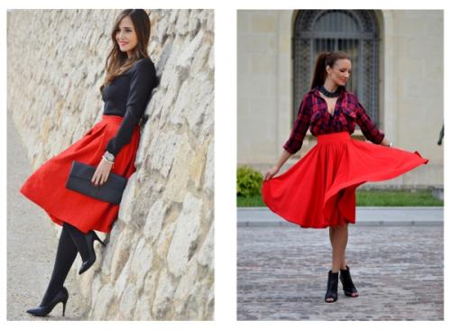 Красная юбка белая блузка. С чем носить юбку красного цвета? 30 фото-идей